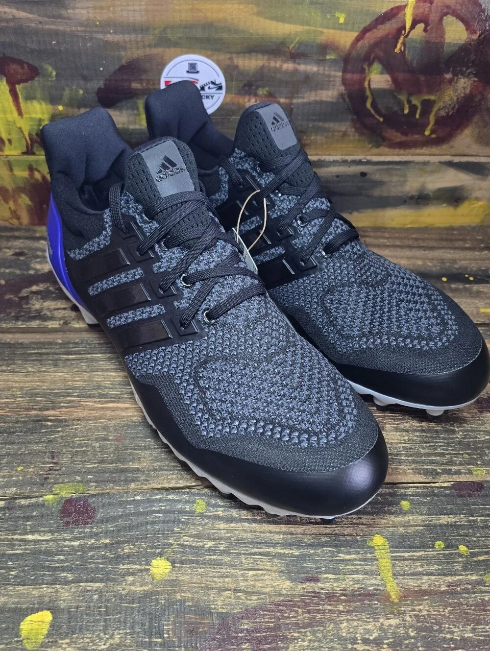 Adidas Ultraboost Football Cleats Black Blue Woven JP7410 Men’s Size 11,12 New